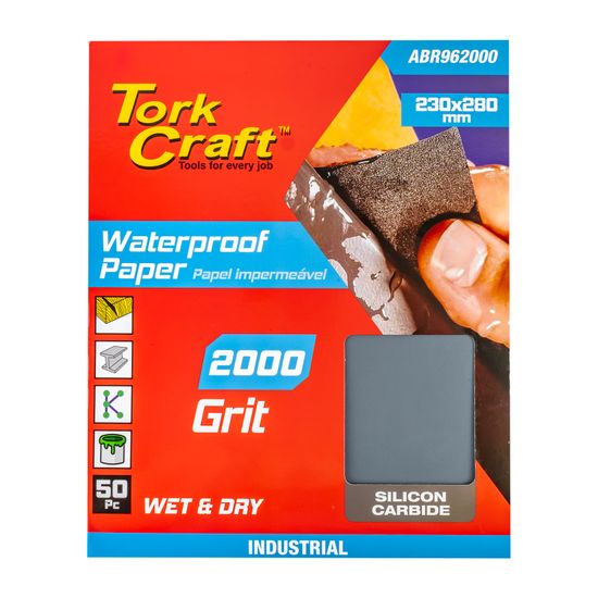 TORK CRAFT Premium Waterproof Paper 2000 Grit 230 X 280 (50 Piece) Automotive