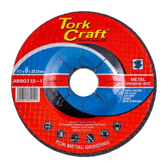 TORK CRAFT Grinding Disc For Steel 115 X 6.0 X 22.2mm