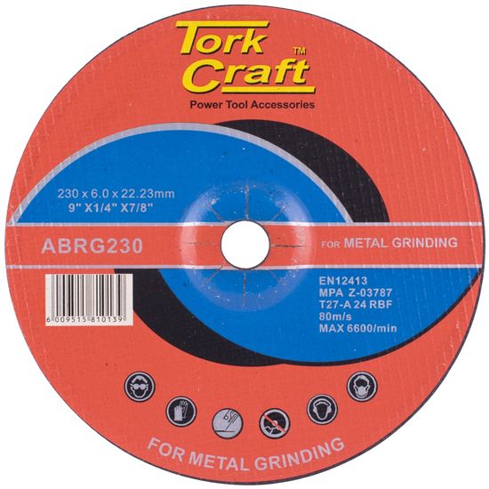 TORK CRAFT Grinding Disc For Steel 230 X 6.0 X 22.2mm