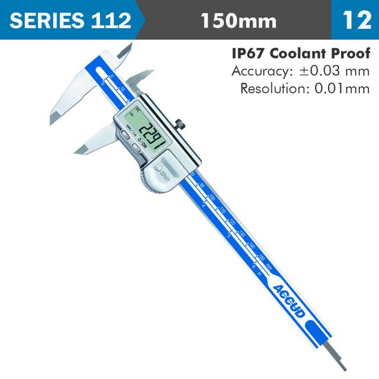 ACCUD Dig. Caliper 150mm 0.03mm Acc. Ip67 Level 0.01mm Res.