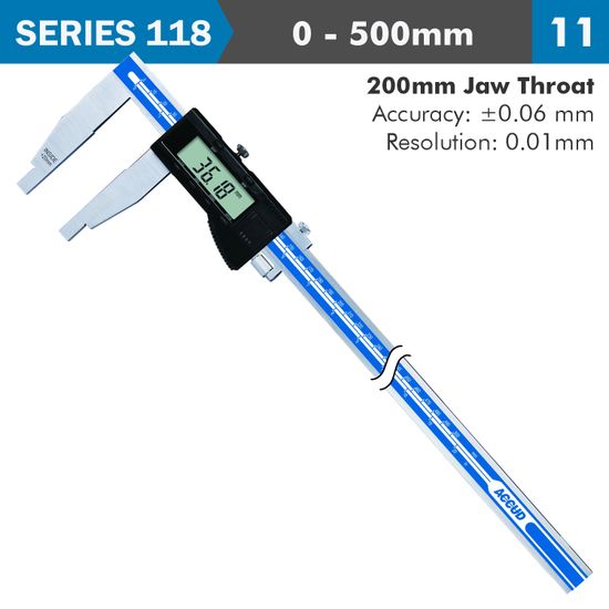 ACCUD Dig. Caliper 500mm 0.06mm Acc. S/stell 0.01mm Res.