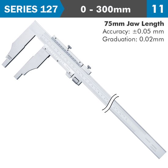 ACCUD Vernier Caliper 300mm 0.05mm Acc. 75mm 0.02mm Grad S/steel