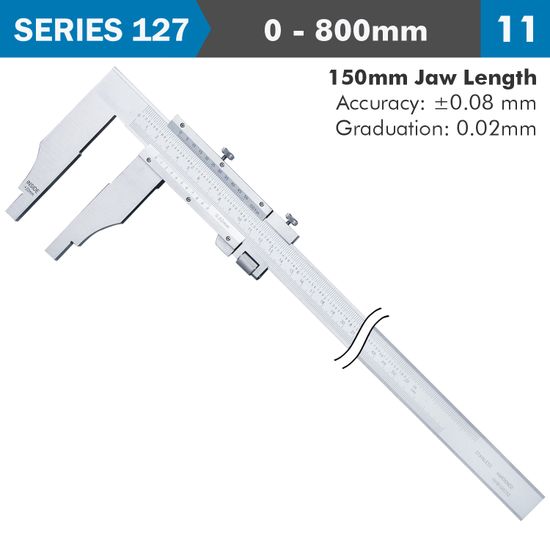 ACCUD Vernier Caliper 800mm 0.08mm Acc. 150mm 0.02mm Grad S/steel