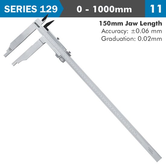 ACCUD Vernier Caliper 1000mm 0.08mm Acc. 150mm 0.02mm Grad S/steel