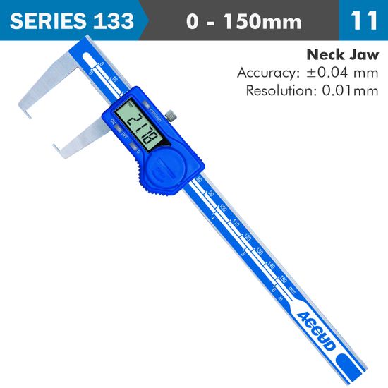 ACCUD Dig. Caliper 150mm 0.04mm Acc. Outside Neck 0.01mm Res. S/steel