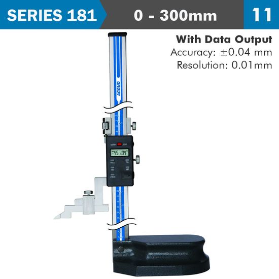 ACCUD Dig. Height Gauge 300mm 0.04mm Acc. 0.01mm Res. S/steel