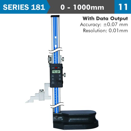 ACCUD Dig. Height Gauge 1000mm 0.07mm Acc. 0.01mm Res. S/steel