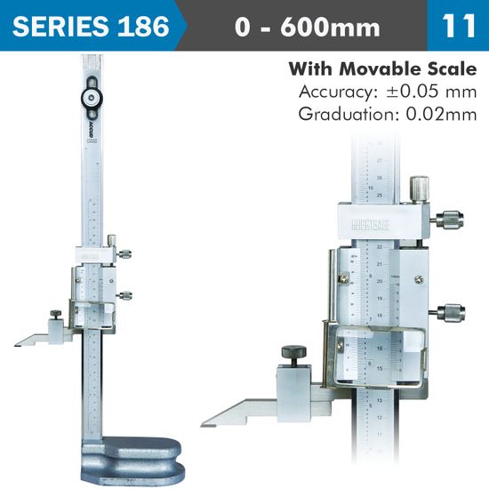 ACCUD Vernier Height Gauge 600mm 0.04mm Acc. 0.02mm Grad. S/steel