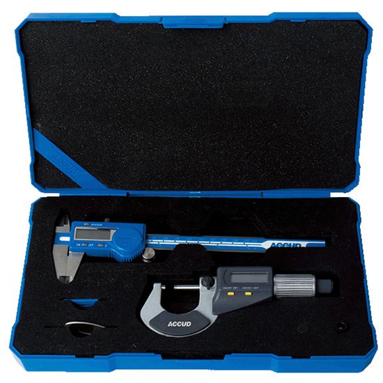 ACCUD 2 Piece Measuring Tools Set Dig. Caliper 0-150mm & Dig. Outside Microm