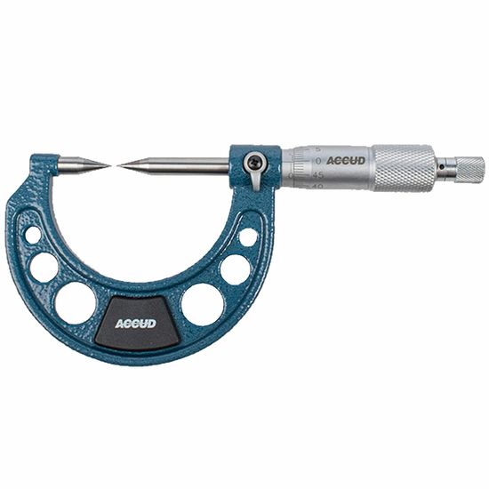 ACCUD Point Micrometer 25mm 30 Deg. 0.004mm Acc. 0.01mm Grad.