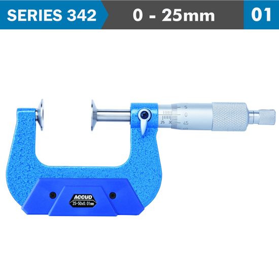 ACCUD Non Rotating Spindle Disk Micrometer 0-2