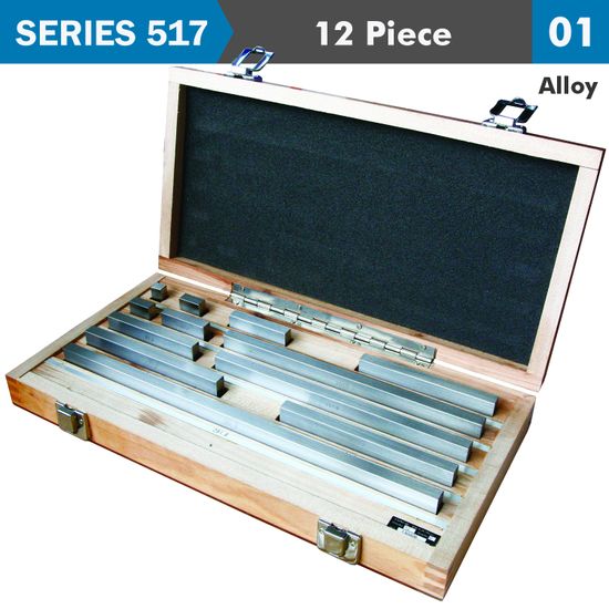ACCUD Gauge Block Set Alloy Steel 12pc 10-291. 8mm Iso3650 Grade 0