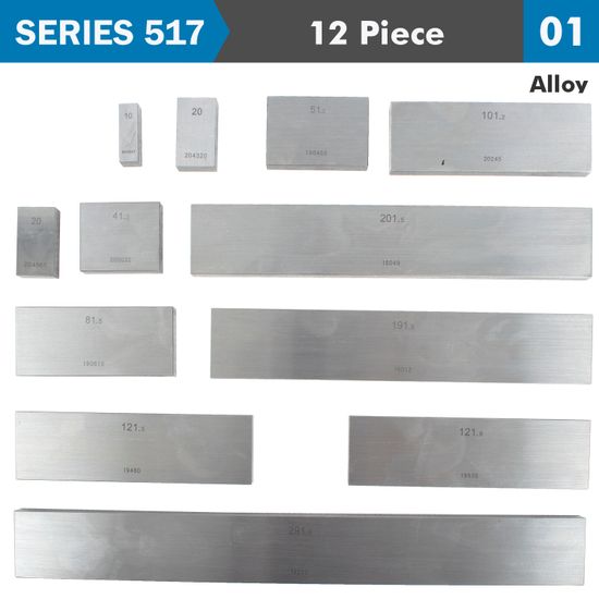 ACCUD Gauge Block Set Alloy Steel 12pc 10-291. 8mm Iso3650 Grade 0