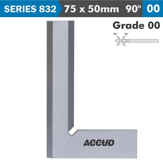 ACCUD Beveled Edge Square 90 Deg. Grade 00 75x50mm