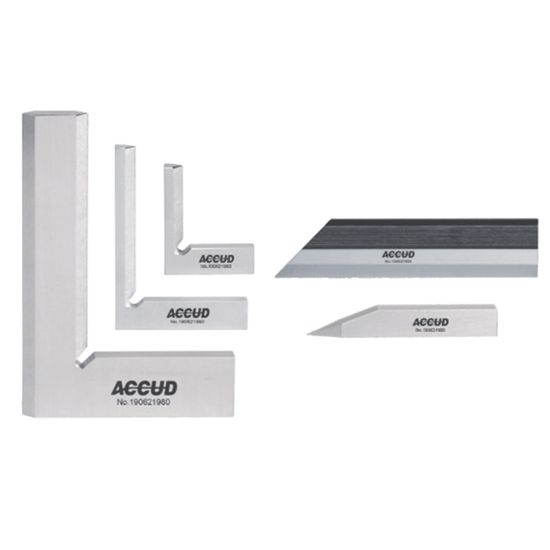 ACCUD 5pc Square Set - 3pc Square 1pc Scriber 1pc Straight Edge 100mm