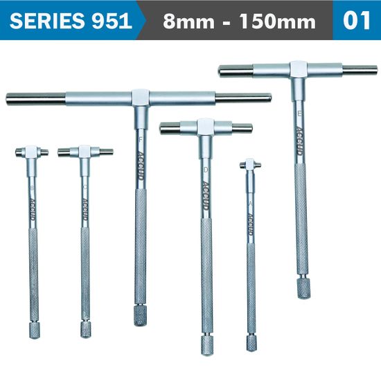 ACCUD Telescopic Gauge Set 6pc Satin Chrome Finish