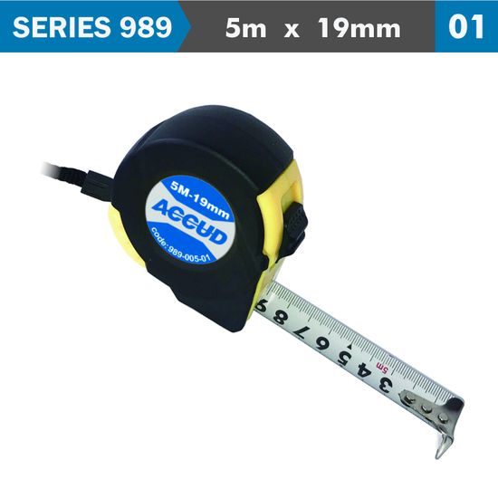 ACCUD Measuring Tape 5m X 19mm 1mm Grad. Nylon Coating