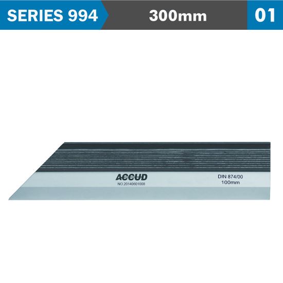 ACCUD Straight Edge 300mm Din874 S/steel