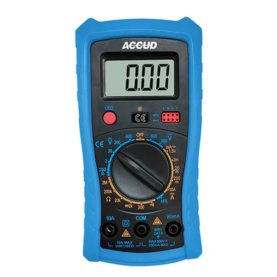 ACCUD Digital Multimeter 9v Bat. 2.8v 10amp 600v