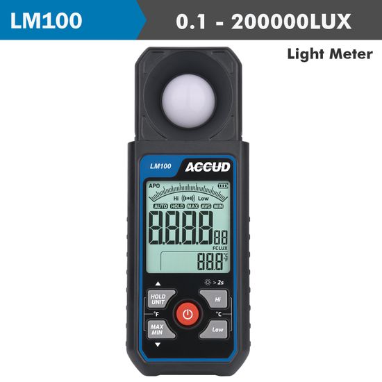 ACCUD Light Meter 0.1-200000lux Range 6% Accur 400-700mm Light Wave Length