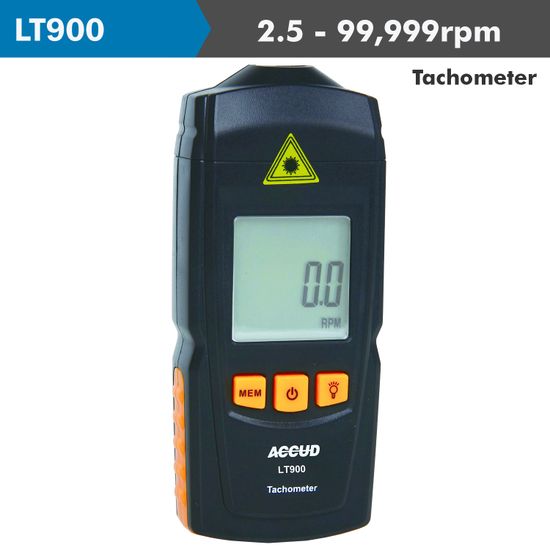 ACCUD Laser Tachometer 2.5 - 99999rp Mrange 0.1 Rpm