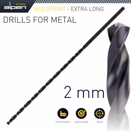 ALPEN Hss Drill Bit 2mm 125 X 85 Extra Long