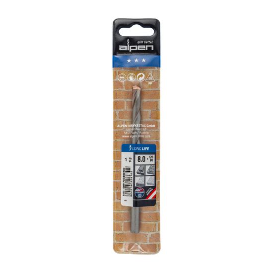 ALPEN Masonry Drill Bit Long Life 8 X 120mm