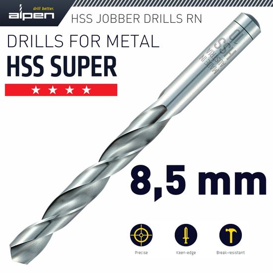 ALPEN Hss Super Drill Bit 8.5mm