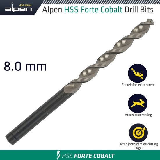 ALPEN Hss Forte Cobalt Drill Bit 8mm