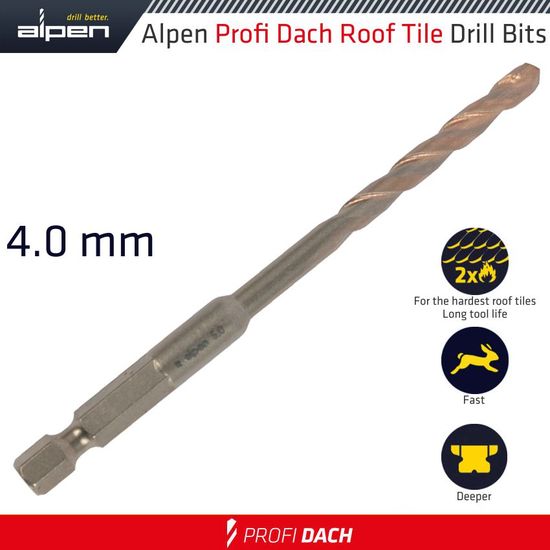 ALPEN Roof Tile Drill Bit 4.0mm Bulk
