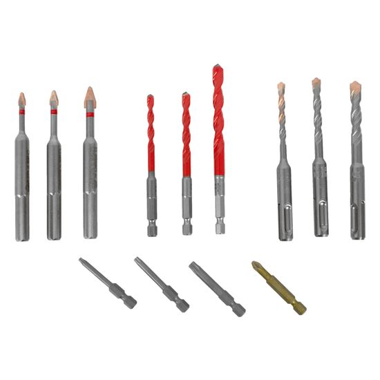 ALPEN Drill-screwset Kit 13 13 Pcs C Prot,multi 6-kant,sds-plus F4 ,4 Bits