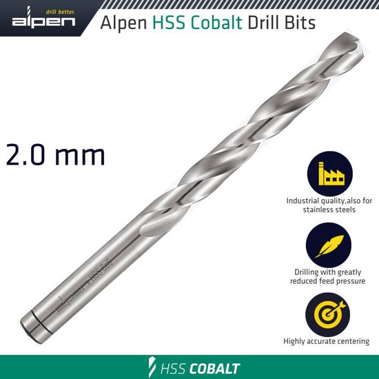 ALPEN Hss Cobalt Drill Bit 2.0mm