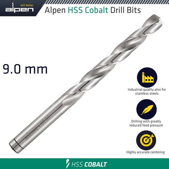 ALPEN Hss Cobalt Drill Bit 9.0mm