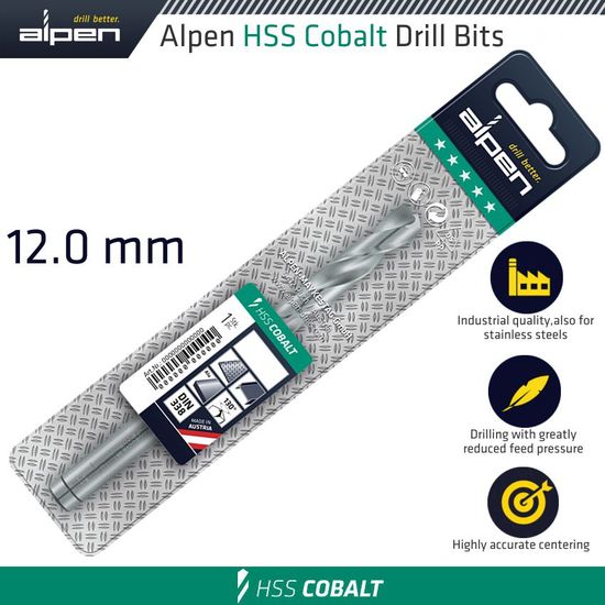 ALPEN Hss Cobalt Drill Bit 12mm