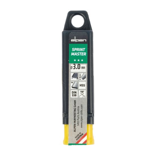 ALPEN Hss Sprint Master 3.0mm 10-pack Hang Tag Din 338 ALPEN Drill Bits