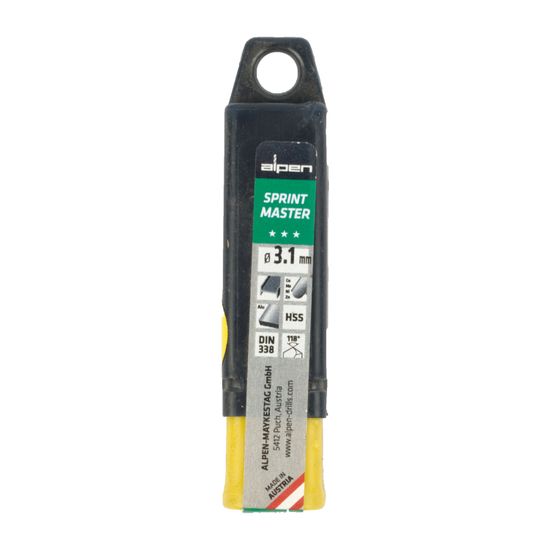 ALPEN Hss Sprint Master 3.1mm 10-pack Hang Tag Din 338 ALPEN Drill Bits