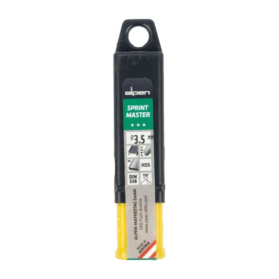 ALPEN Hss Sprint Master 3.5mm 10-pack Hang Tag Din 338 ALPEN Drill Bits