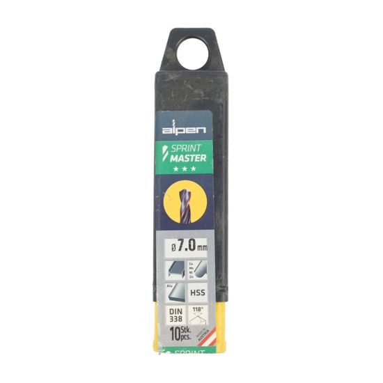 ALPEN Hss Sprint Master 7.0mm 10-pack Hang Tag Din 338 ALPEN Drill Bits