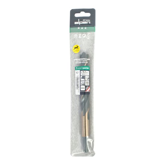 ALPEN Hss Sprint Master 15.5mm Red Shank 9.5mm X1 Sleeved Din338 ALPEN Drill