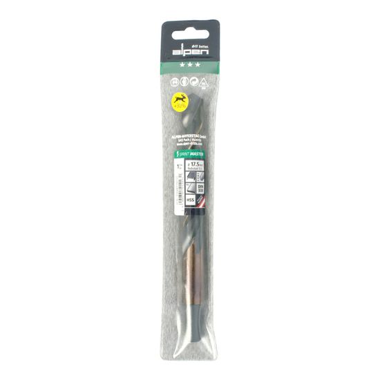 ALPEN Hss Sprint Master 17.5mm Red Shank 12.5mm X1 Sleeved Din338 ALPEN Dril
