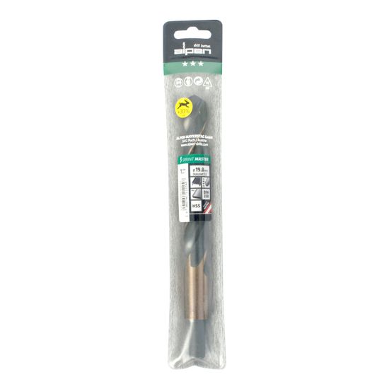 ALPEN Hss Sprint Master 19.0mm Red Shank 12.5mm X1 Sleeved Din338 ALPEN Dril