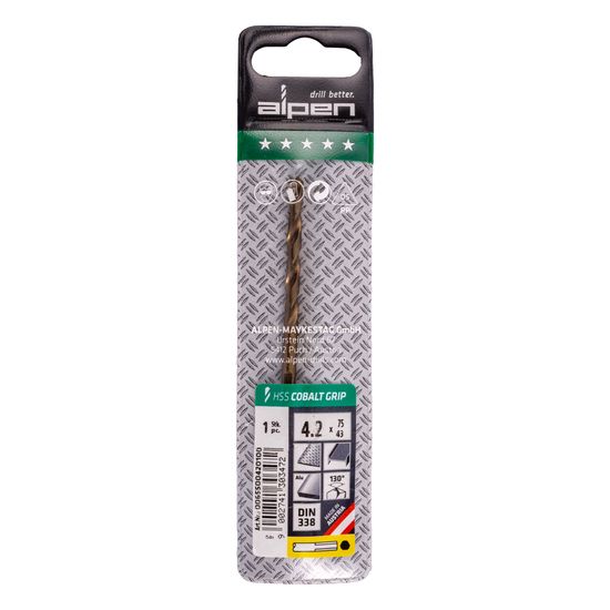 ALPEN Hss Cobalt 4,2 Plw Grip 3-sided