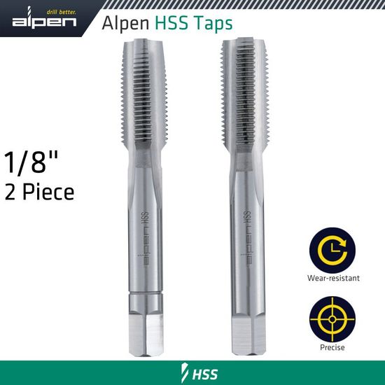 ALPEN Hss Hand Tap Set Imperial G 1/8' Pouched