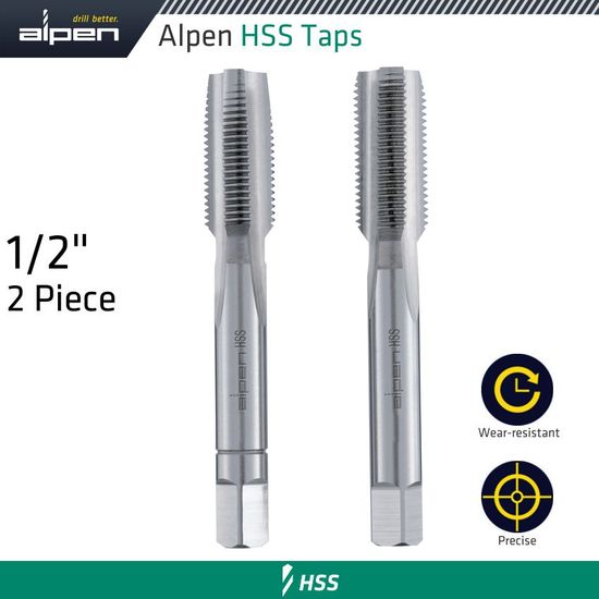 ALPEN Hss Hand Tap Set Imperial G 1/2' Pouched