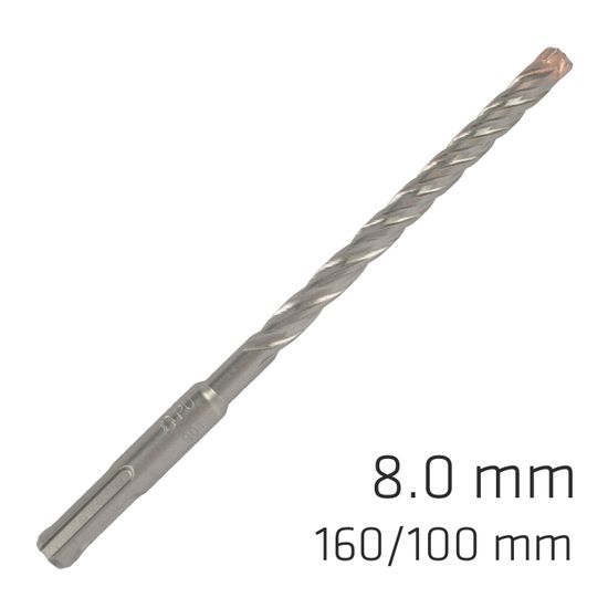 ALPEN Force X 8.0 X 160/100 Sds-plus Rebar Drill Bit X4 Cutting Edges - Bulk