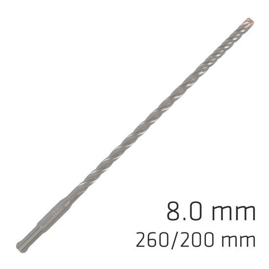 ALPEN Force X 8.0 X 260/200 Sds-plus Rebar Drill Bit X4 Cutting Edges - Bulk