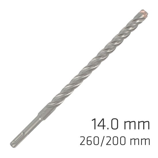 ALPEN Force X 14.0 X 260/200 Sds-plus Rebar Drill Bit X4 Cutting Edges - Bul