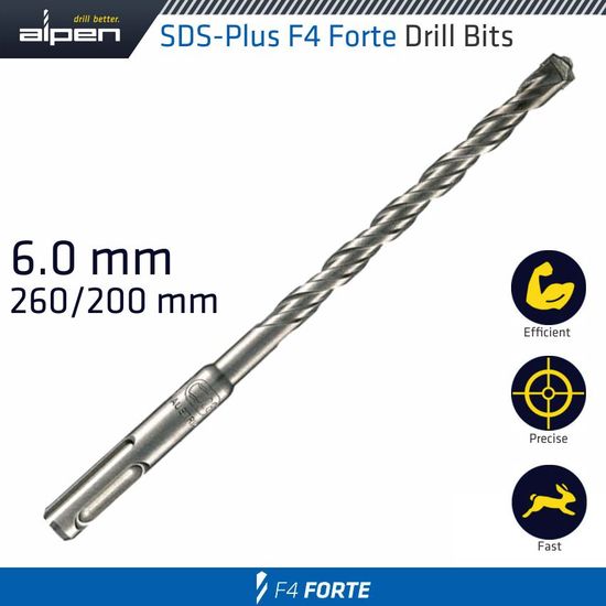 ALPEN Sds Plus Bit 260 X 200mm 6mm Bulk