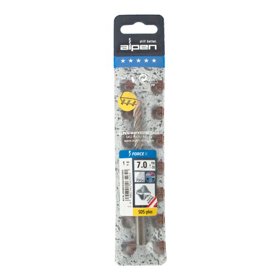 ALPEN Force X 7.0 X 110/050 Sds-plus Rebar Drill Bit X4 Cutting Edges