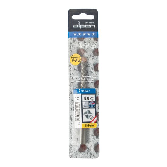 ALPEN Force X 8.0 X 110/050 Sds-plus Rebar Drill Bit X4 Cutting Edges